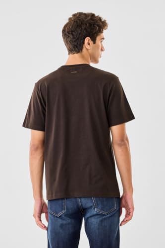 Image of SNITCH Men T-Shirt | Minimalist Regular Fit & Short Sleeve Styling | 100% Breathable Cotton Casual Wear T-Shirt & Durable Knit Plain Weave Everyday Summer Essential