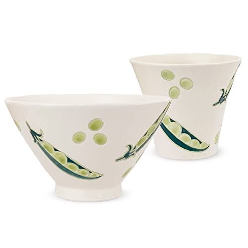 J-kitchens 工房祥 sho〜 フレッシュ アート 反 茶碗 + 新反 カップ セット ビーン 波佐見焼 日本製