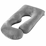 Nayubo Almohada Corporal para Dormir Almohada Grande Suave en Forma de U para Todo el Cuerpo Almohada para Dormir Lateral para Adultos para Piernas, Soporte para la Espalda Baja (Gris)