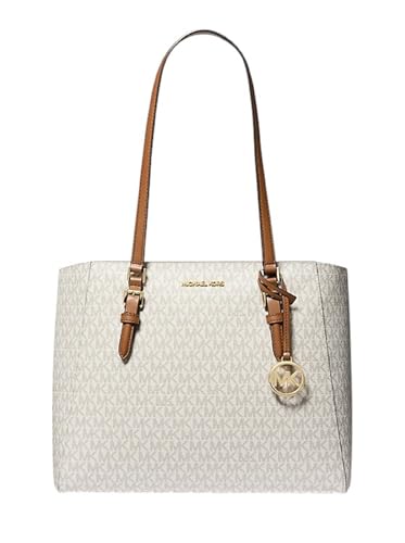 Michael Kors Bolsa grande Charlotte 3 em 1 com logotipo icônico (Baunilha)