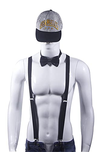 Image of Men's Suspenders Bowtie Set Elastic Y Shape Style Women's Suspenders Bowtie For Wedding&Formal Events