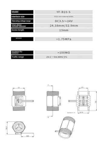 Sensor de flujo de agua de acero inoxidable YF-B10-S, diseño electromagnético de 58mm 4