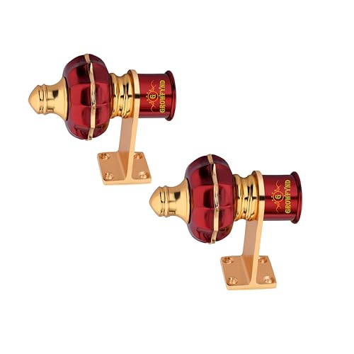 Image of Curtain Bracket Parda Holder Aluminium with Support 1 Inch Rod Pocket Finials Door and Window Rod Support for Window & Door Curtain Fitting (Pack of 1, Wine) (Pack 1, Cherry)