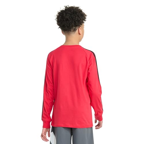 adidas Boys' Long Sleeve Small Embroidered Logo 3-Stripe Tee4