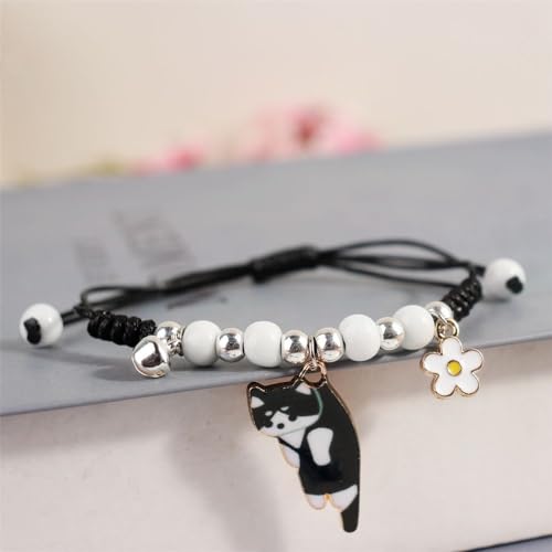 Pingyongchang 6Pcs Cute Animal Cat String Rope Braided Bracelet for Women Lovely Cartoon Kitten Flower Handmade Adjustable Bracelet Animals Cat Lover Friendship Jewelry Birthday Gifts3
