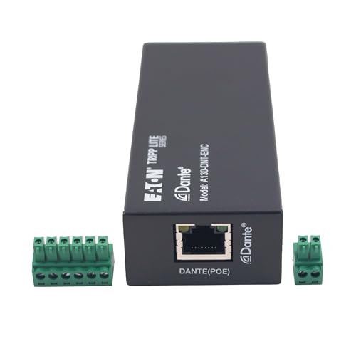 Image of Eaton Tripp Lite Series Dante 2-Channel Analog Audio Encoder with PoE Power Supply Option up to 100 Meters (328 ft), Phoenix Connector, PCM 2.0 44.1kHz /48kHz /96kHz up to 24 Bit (A130-DNT-ENC)