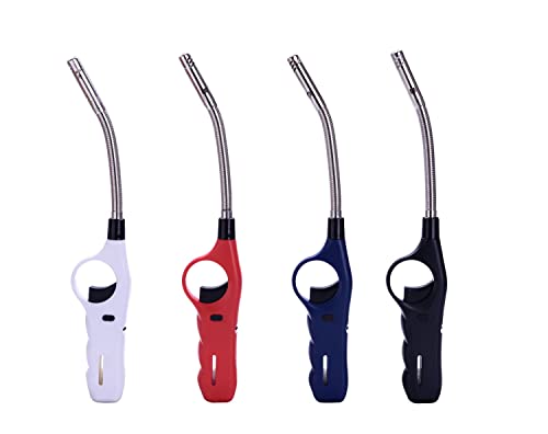 1 Pc Allume gaz couleur aléatoire, tout flexible sprat bicolor gaz grande taille 30 cm avec embout métal flexible rechargeables hyper pratique : cuisinière, Barbecue, Bougies...