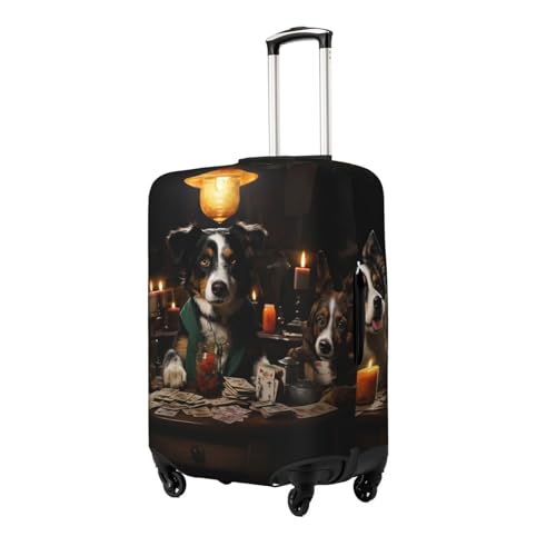 funny dog party Play Pokers cute Elastic Travel Luggage Cover Travel Suitcase Cover for Trunk Case 19''-32'' Luggage Protective Cover2