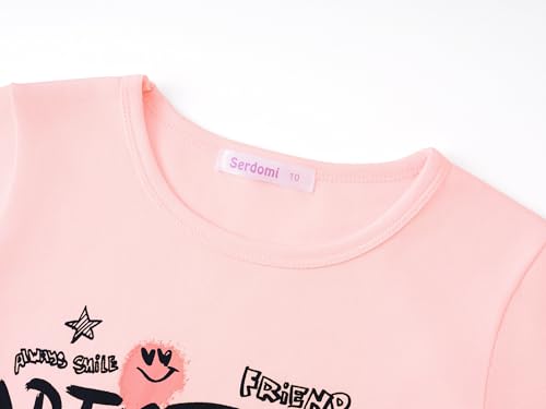 Image of Girls Long Sleeve T-Shirt Cute Versatile Basic Casual Top Size 6-18 | Soft Stretchy Tee for All Day Comfort, Versatile Layering Top for Cold Days, Cute Casual Style for Girls, Durable Easy Care