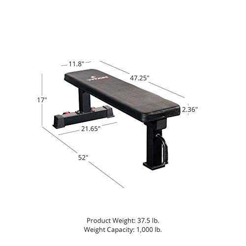 Titan Fitness Tri-Pod Competition Flat Workout Bench, Rated 1,000 lb Weight Training Utility Bench