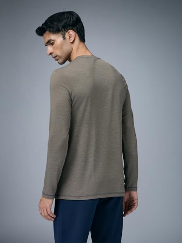 Image of TECHNOSPORT Men's Slim Fit Full Sleeve Round Neck T-Shirt, Double Cool Quick Dry Moisture Wicking Stretchable Sports Gym and Casual Wear