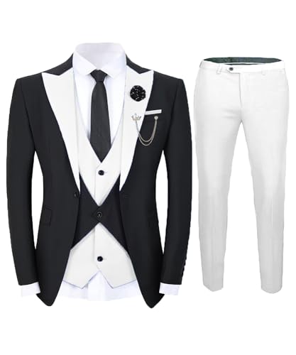 Formal Prom Suits for Men 3 Piece Suit Slim Fit Wedding Tuxedos Dinner Jacket Groomsmen Dresswear JXZ0623