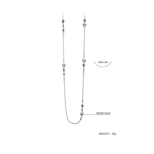 Long Necklaces for Women Long Interlinked Heart Necklace Sets Statement Strand Necklace