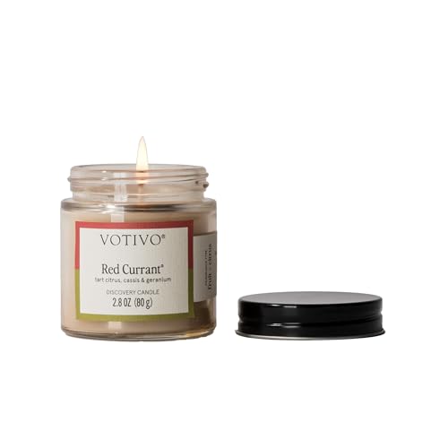 Votivo Red Currant 2.8 oz Discovery Candle | Soy Wax Blend | 25 Hour Burn Time | Candles for Home Scented | Candle Gifts | Highly Scented
