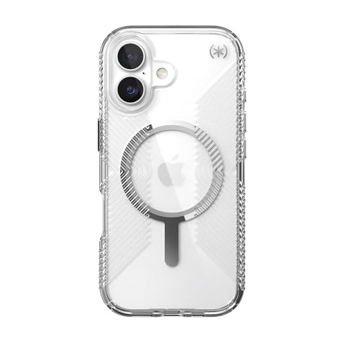 Image of Speck Presidio Perfect Clear Grip for iPhone 17 Case, MagSafe-Compatible, Slim Protective Case, Clear /Clear /Silver