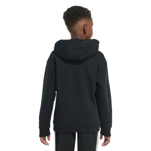 Adidas Youth Boy's Fleece Long Sleeve Graphic Logo Pullover Hoodie (US, Alpha, Medium, Regular, Grey Heather)4