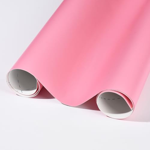 Image of Matte Pink Car Vinyl Wrap Film Charming Pink Satin Finish Self Adhesive DIY Car Body Film for Vehicle Interior Exterior Decoration, 59.84 inch x 23.62 inch