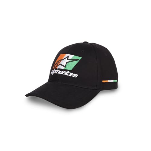 Image of TVS Racing x Alpinestars Cap � 100% Cotton Twill, Breathable & Skin-Friendly Fabric, 6-Panel Design, Adjustable Metal Buckle Closure, Flexible Peak for Sunshade, and Embroidered Branding