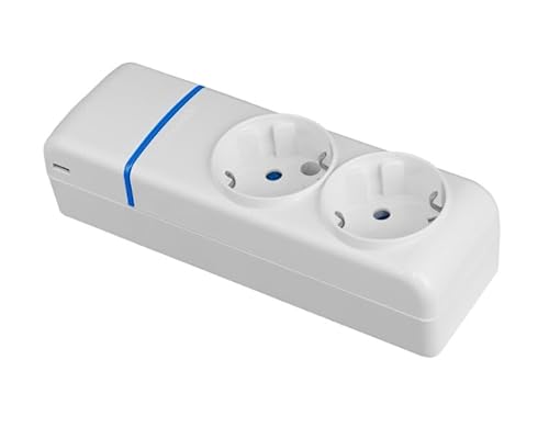 Mehrfachsteckdose, 2 Steckdosen ohne Kabel, ideal für den Anschluss mehrerer Geräte mit Sicherheit
