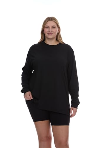 BILLIONHATS Womens Plus Size Long Sleeve Oversized T-Shirts Casual Fit Sleeved Tees Tops Baggy Style Bulk Wholesale Tshirt4