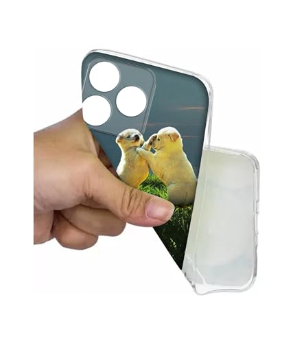 Image of Puppy Couple Sunset Design Printed Silicon Soft TPU Back Case Cover for Realme C63 4G / Narzo N63 4G