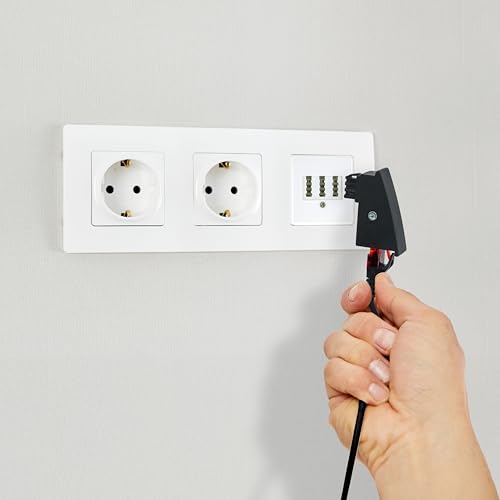 BIGtec TAE RJ45 DSL Adapter TAE-F Stecker auf RJ45 Buchse 8P2C Kabeladapter belegt 4/5 Modularadapter Telefon für Telekom Router Fritz!Box Speedport Easybox