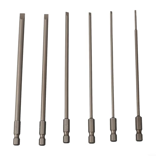 6 puntas de destornillador ranuradas magnéticas de aleación de acero, 150 mm de largo para taladro manual y varios proyectos de bricolaje