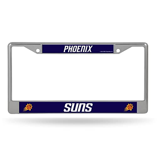 Rico Industries NBA Easy View Chrome License Plate Frame, Phoenix Suns