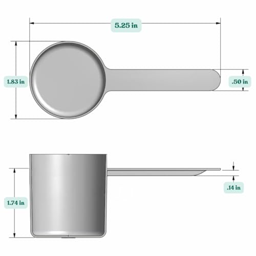Image of 63 mL (63 CC | 2.13 Oz.) Long Handle Plastic Measuring Scoop for Coffee, Protein Powder, Pet Food, Spices, Grains, Dry Goods - Food-Grade BPA-Free (Pack of 1)