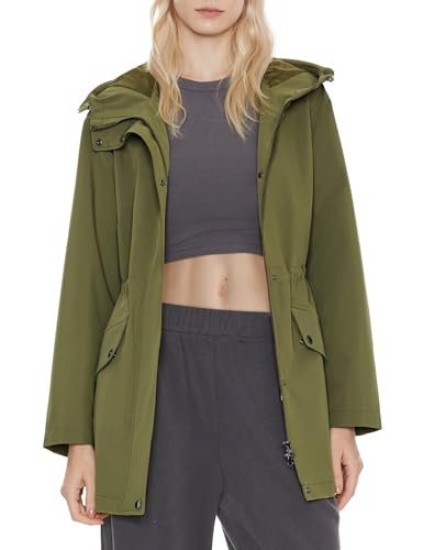 Orolay Women's Military Anorak Jacket Zip-Up Windbreaker Active Hooded Outerwear with Pockets