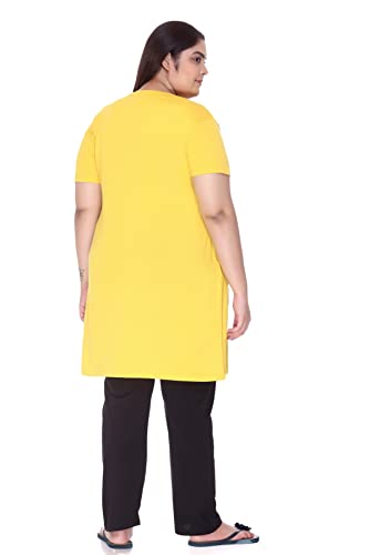 Image of In Love Women's Plus Size Graphic Printed Cotton Night Suit Set Short Sleeve
