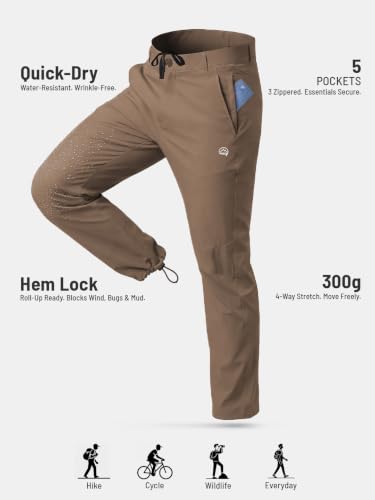 Image of Reccy Men's Trekking Hiking Camping Regular Fit Nomadic Lite Pants - Ultralight, Water Resistant, Highly Breathable, UPF 40 Sun Protection