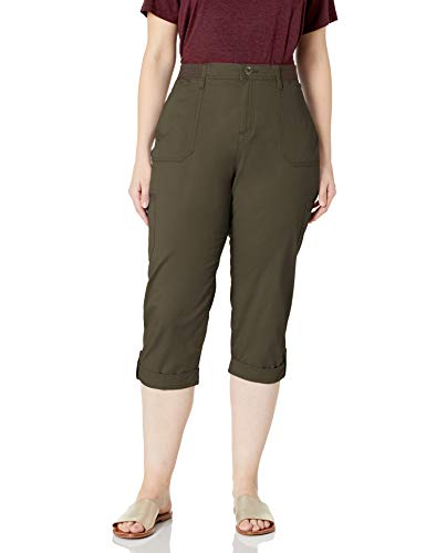 LEE Women's Flex-to-Go Cargo Capri Pant, Moss, 12