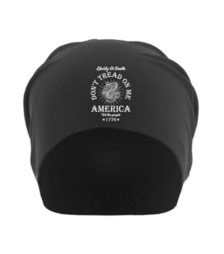 Bonnet coton fin Don't Tread On Me noir léger taille unique pour adulte