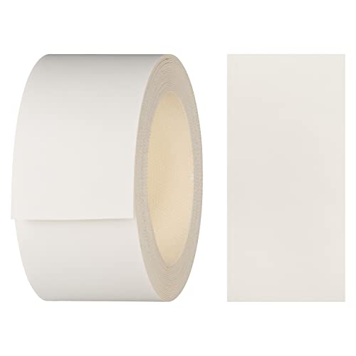 haggiy - Cinta adhesiva para bordes de melamina con adhesivo termofusible, 40 mm x 5 m, cinta termoadhesiva, para estantes y paneles, decoración: blanco liso