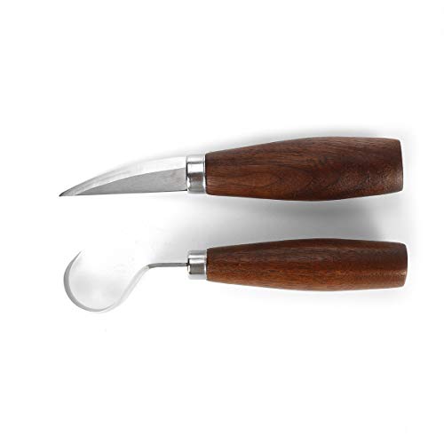 Juego de 2 piezas de acero inoxidable para tallar madera con mangos cómodos 2