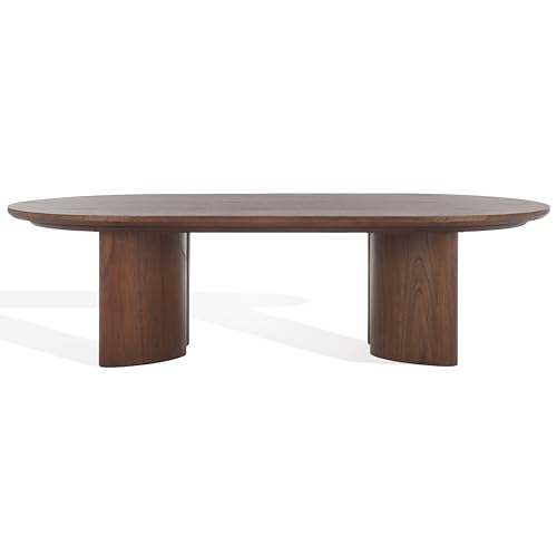 SAFAVIEH Couture Collection Barnard Walnut Oval Solid Wood Coffee Table
