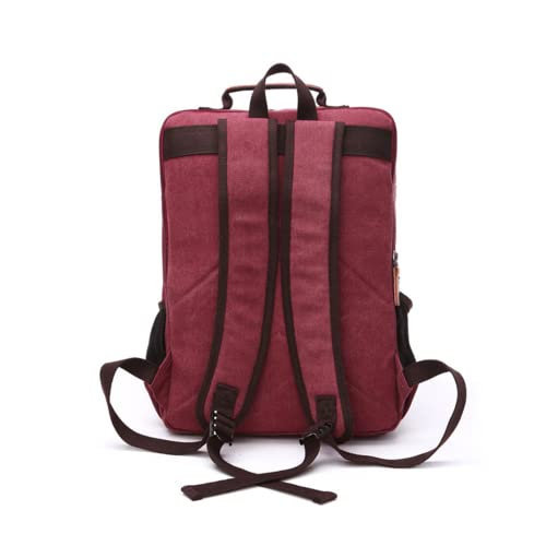 Executive Canvas Backpack for Heavy Duty Notebook Travel, red3