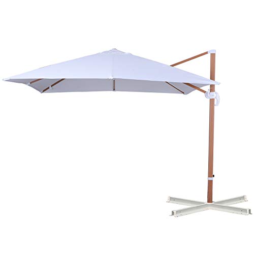 Wikiwiki Offset Cantilever Umbrella 10ft Patio Umbrella Outdoor Hanging Umbrellas Pine Green 360 Degree Rotation With Integrated Lifting System And Cross Base Patio Lawn Garden Patio Furniture Accessories
