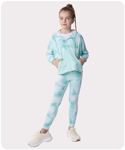 Active Jacket Kids UV Protection Zipper Hoodies Cooling Pockets Vacation Running Outdoor Summer Green Top 6-14Y2