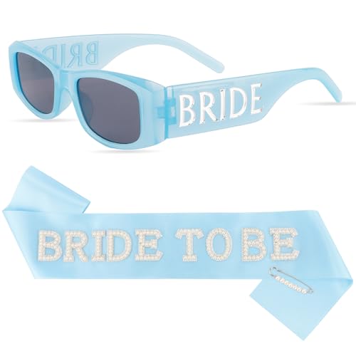 Chanaco Bride to Be Sash & Sunglasses Bachelorette Party Decoration Bridal Outfit something blue before i do bridal shower decorations Gifts