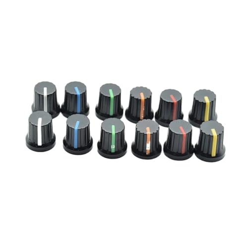 Capuchon potentiomètre 6mm en plastique vert pour boutons rotatifs | Lot de 12 pcs