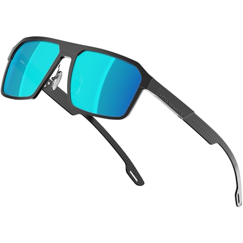 ATTCL Rectangular Men's Sunglasses Polarized UV Protection CarbonTX Sunglass for Driving, Fishing, Travel, Mens Shades