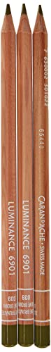 Image of Caran D'ache Luminance 6901.039 Colour Pencil Artist Colouring Pencils, Pack of 3, Colour: 039 Olive Brown
