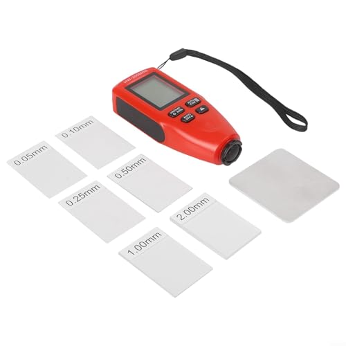 Calibrador digital de grosor de recubrimiento 0-2000um para prueba de película de pintura automotriz, alta precisión, medición no destructiva (ROJO)