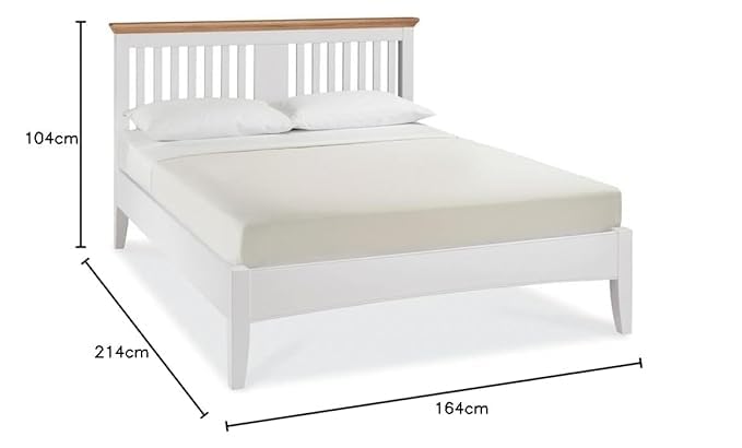 Image of APRODZ Solid Wood Without Storage Queen Size Parma Bed for Bedroom Stylish | White & Brown Finish