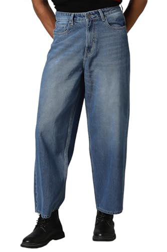 Hubberholme Herren-Jeans, gewaschene Baumwolle, lockere Passform, mittelhoch, Größe 48, Blau_4, 44