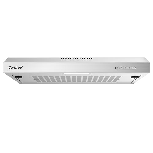 COMFEE' KWH-SLIF17SS-60 LED,Hotte aspirante 60 cm, sous comptoir, 2 modes d'aspiration - 3 niveaux de vitesse -Argenté