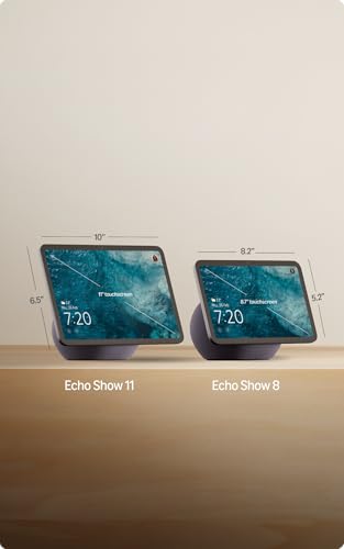 Image of Amazon Echo Show 11 (newest model), vibrant 11 inch Full HD display with spatial audio & Alexa, new sleek design, Glacier White, combo with wipro 9W smart bulb