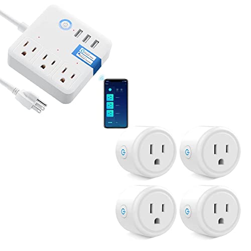 Smart Plug Power Strip+Mini Smart Plug, Wifi Socket Compatible With Alexa And Google Home, #TOP5